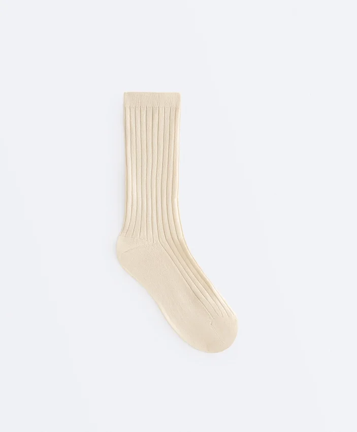 Chaussettes classiques en mélange de soie à côtes Chaussettes classiques en mélange de soie à côtes