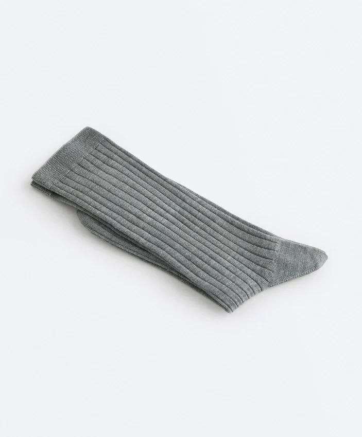 Chaussettes classiques en mélange de soie à côtes Chaussettes classiques en mélange de soie à côtes