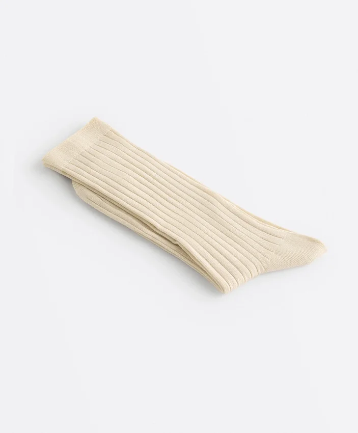 Chaussettes classiques en mélange de soie à côtes Chaussettes classiques en mélange de soie à côtes