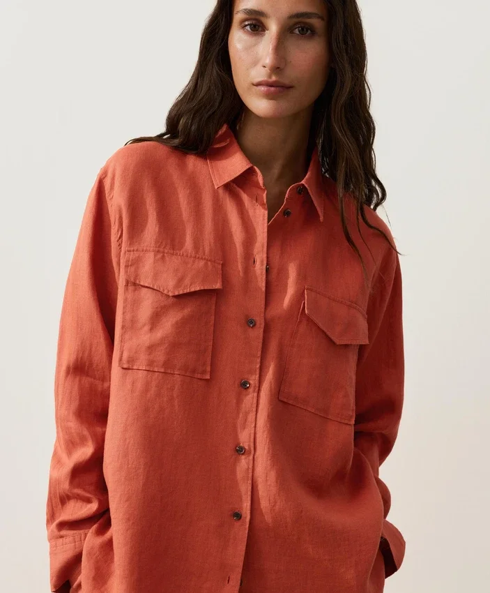 Chemise 100 % lin avec poches Chemise 100 % lin avec poches