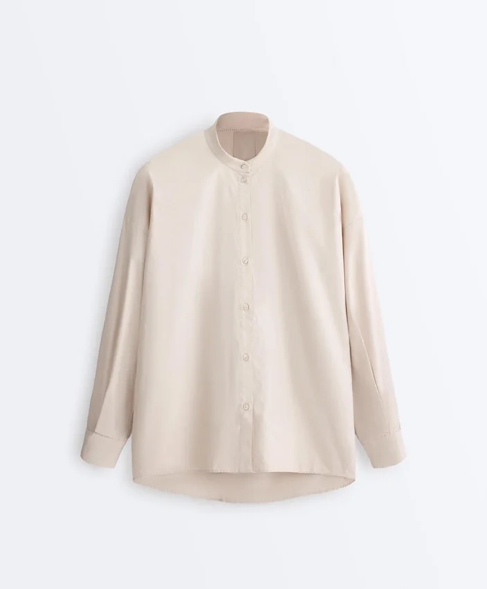 Chemise à col montant 100 % coton Chemise à col montant 100 % coton