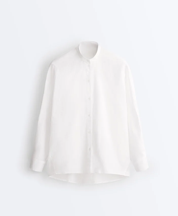 Chemise à col montant 100 % coton Chemise à col montant 100 % coton