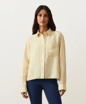 Chemise courte 100 % lin