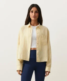 Chemise courte 100 % lin