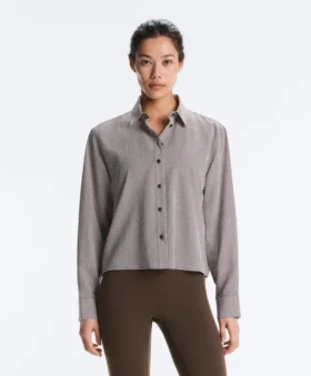 Chemise courte en mélange de lyocell à carreaux vichy