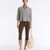 Chemise courte en mélange de lyocell à carreaux vichy Chemise courte en mélange de lyocell à carreaux vichy
