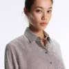 Chemise courte en mélange de lyocell à carreaux vichy Chemise courte en mélange de lyocell à carreaux vichy