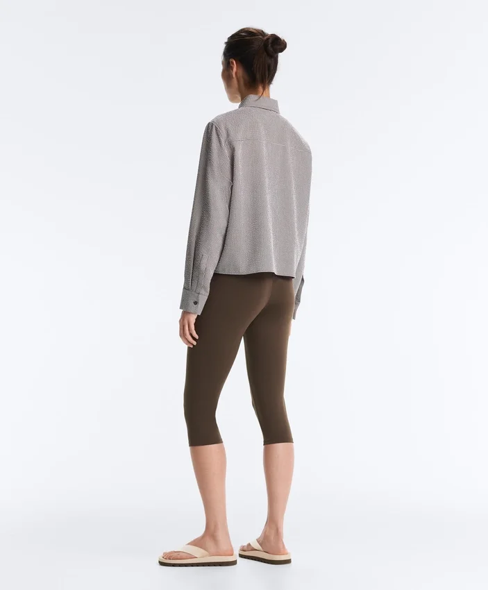 Chemise courte en mélange de lyocell à carreaux vichy Chemise courte en mélange de lyocell à carreaux vichy
