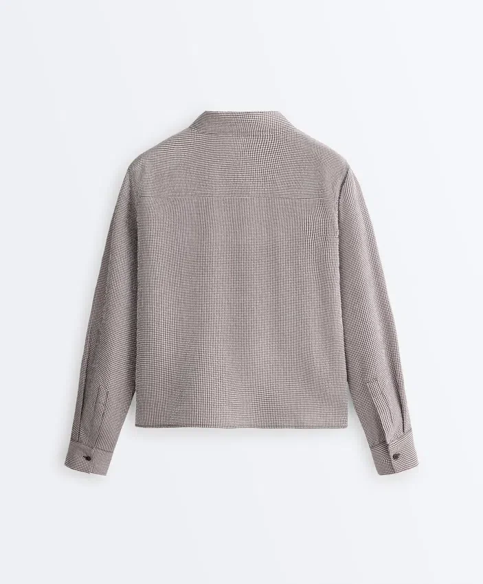 Chemise courte en mélange de lyocell à carreaux vichy Chemise courte en mélange de lyocell à carreaux vichy