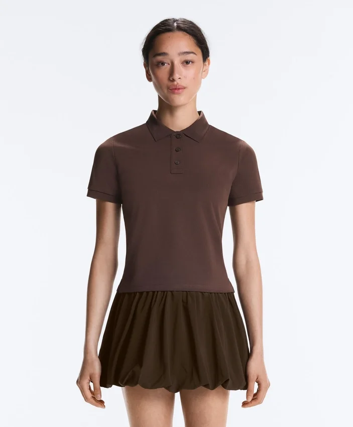 Chemise en coton piqué à coupe ajustée Chemise en coton piqué à coupe ajustée