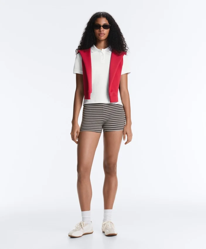 Chemise en coton piqué à coupe ajustée Chemise en coton piqué à coupe ajustée