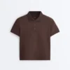 Chemise en coton piqué à coupe ajustée Chemise en coton piqué à coupe ajustée