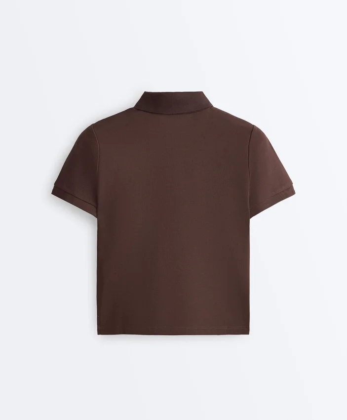 Chemise en coton piqué à coupe ajustée Chemise en coton piqué à coupe ajustée