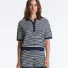Chemise en maille rayée 100 % coton Chemise en maille rayée 100 % coton