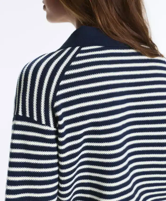 Chemise en maille rayée 100 % coton Chemise en maille rayée 100 % coton