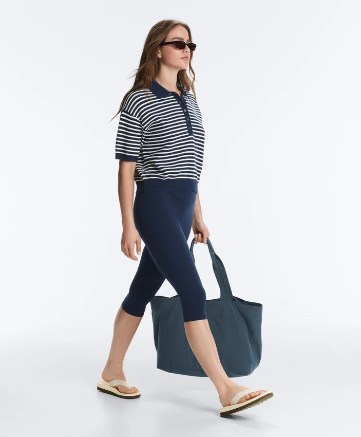 Chemise en maille rayée 100 % coton Chemise en maille rayée 100 % coton