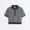Chemise en maille rayée 100 % coton Chemise en maille rayée 100 % coton