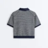 Chemise en maille rayée 100 % coton Chemise en maille rayée 100 % coton