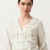 Chemise kimono en lin et lyocell à carreaux Chemise kimono en lin et lyocell à carreaux