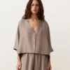 Chemise à manches courtes 100 % lin