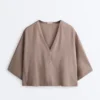 Chemise à manches courtes 100 % lin