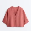 Chemise à manches courtes 100 % lin Chemise à manches courtes 100 % lin