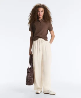Chemise à manches courtes en maille ajourée