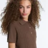 Chemise à manches courtes en maille ajourée Chemise à manches courtes en maille ajourée