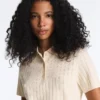 Chemise à manches courtes en maille ajourée Chemise à manches courtes en maille ajourée