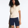 Chemise à manches courtes en maille ajourée Chemise à manches courtes en maille ajourée