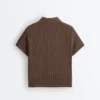 Chemise à manches courtes en maille ajourée Chemise à manches courtes en maille ajourée