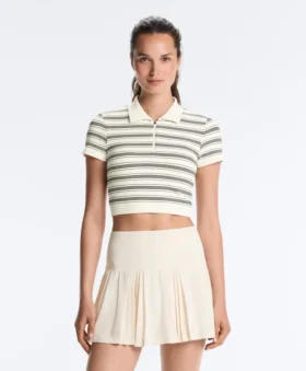 Chemise à manches courtes sans coutures à rayures