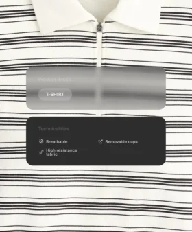 Chemise à manches courtes sans coutures à rayures
