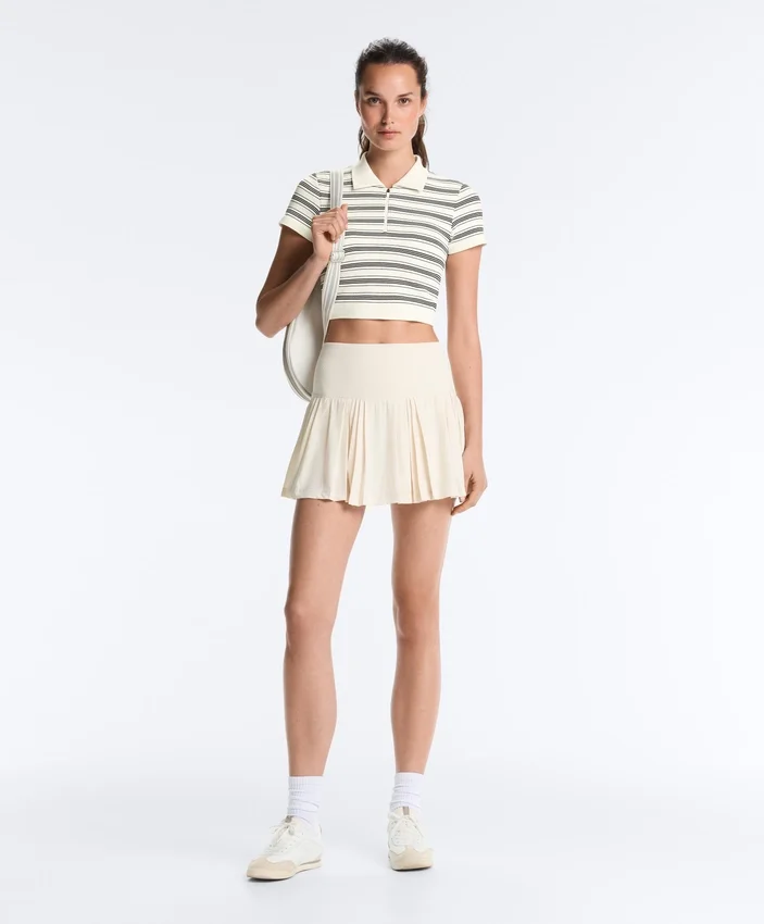 Chemise à manches courtes sans coutures à rayures Chemise à manches courtes sans coutures à rayures
