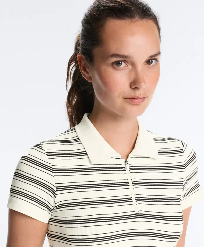 Chemise à manches courtes sans coutures à rayures Chemise à manches courtes sans coutures à rayures
