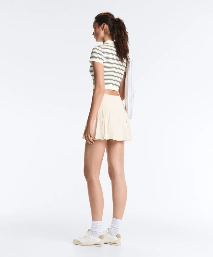 Chemise à manches courtes sans coutures à rayures Chemise à manches courtes sans coutures à rayures
