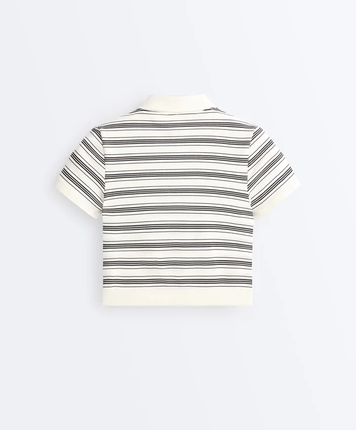 Chemise à manches courtes sans coutures à rayures Chemise à manches courtes sans coutures à rayures