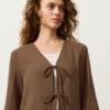 Chemise à manches longues avec liens, 100 % coton Chemise à manches longues avec liens, 100 % coton