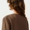 Chemise à manches longues avec liens, 100 % coton Chemise à manches longues avec liens, 100 % coton