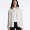 Chemise à manches longues en coton mélangé à carreaux Chemise à manches longues en coton mélangé à carreaux