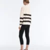 Chemise à manches longues en maille ajourée rayée 100 % coton Chemise à manches longues en maille ajourée rayée 100 % coton