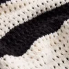 Chemise à manches longues en maille ajourée rayée 100 % coton Chemise à manches longues en maille ajourée rayée 100 % coton