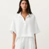 Chemise oversize à manches courtes 100 % lin