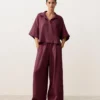 Chemise oversize à manches courtes 100 % lin