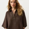 Chemise oversize à manches courtes 100 % lin Chemise oversize à manches courtes 100 % lin