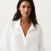 Chemise oversize à manches courtes 100 % lin