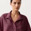 Chemise oversize à manches courtes 100 % lin