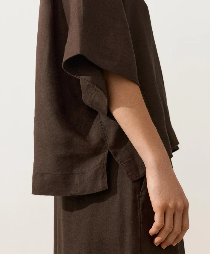 Chemise oversize à manches courtes 100 % lin Chemise oversize à manches courtes 100 % lin
