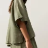 Chemise oversize à manches courtes 100 % lin