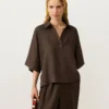 Chemise oversize à manches courtes 100 % lin Chemise oversize à manches courtes 100 % lin